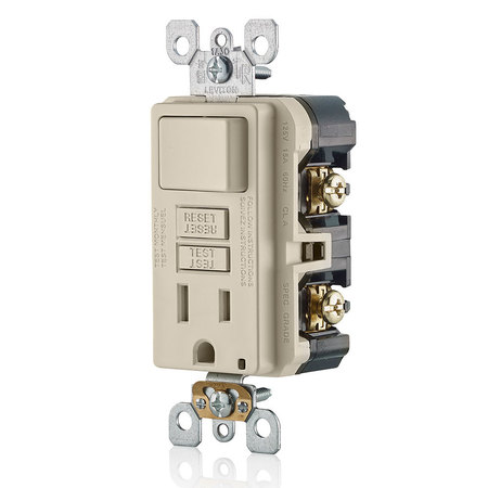 LEVITON ELECTRICAL RECEPTACLES TR GFCI/SWITCH COMBO LA GFSW1-T